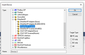 Add Ethernet I/P Device in Project